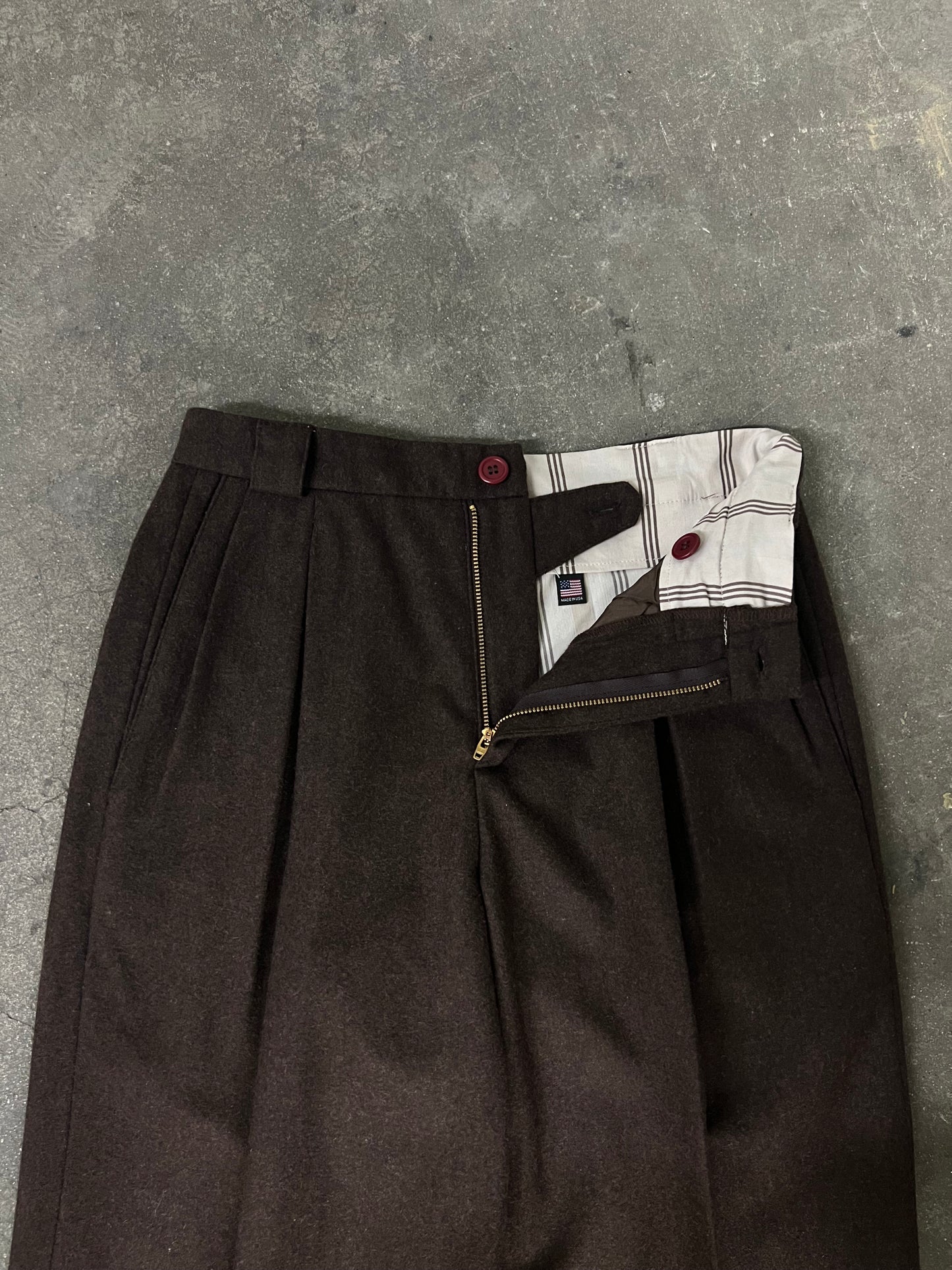Wool Pleated Trousers