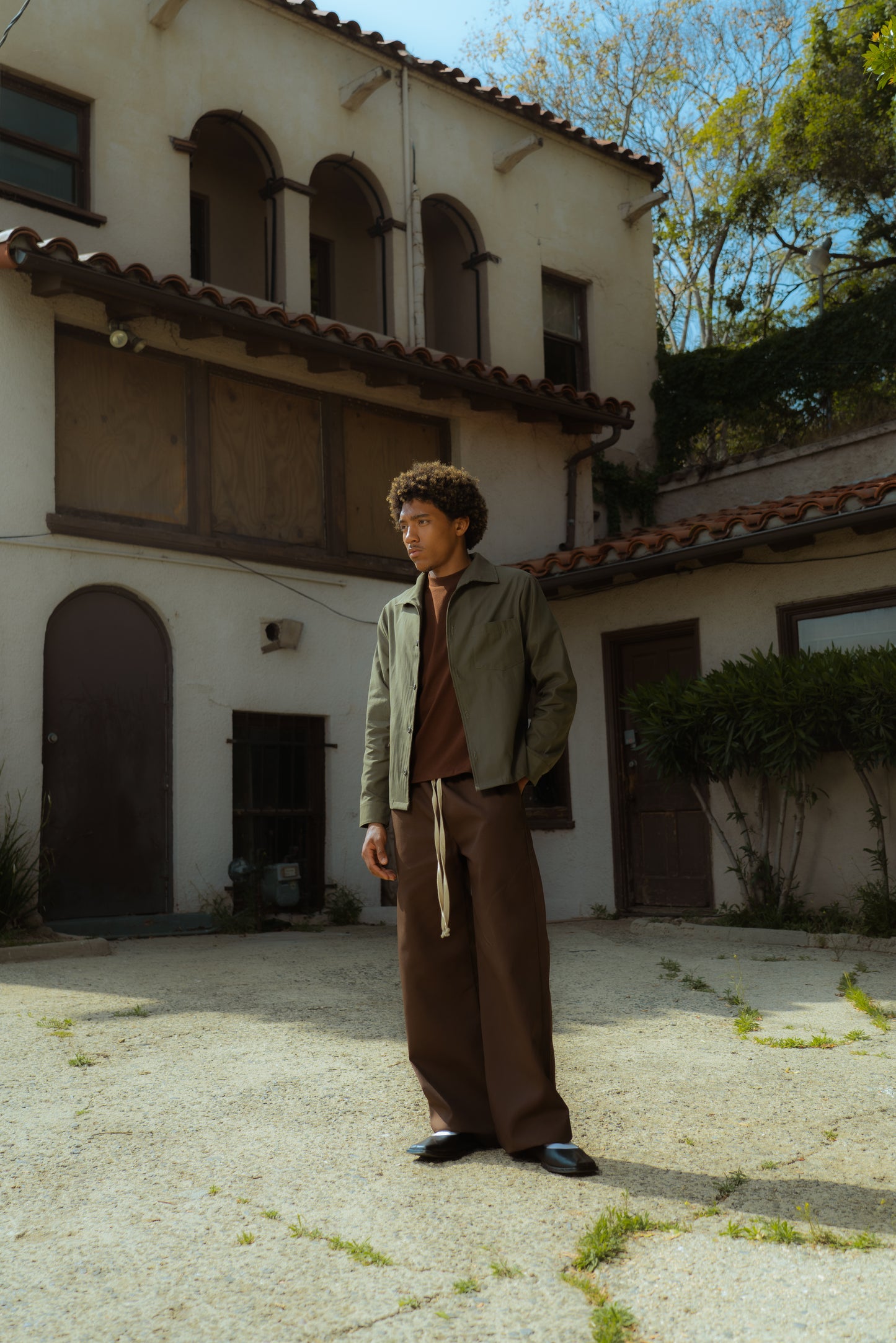 Brown Wide-Leg Pants