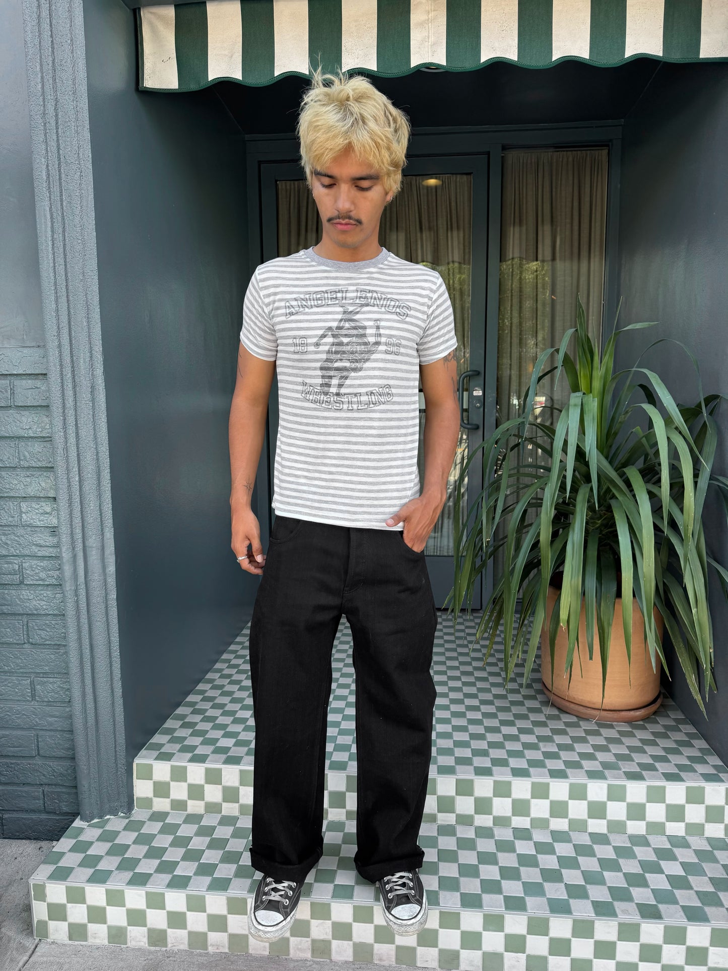 Grey Stripe Wrestling tee