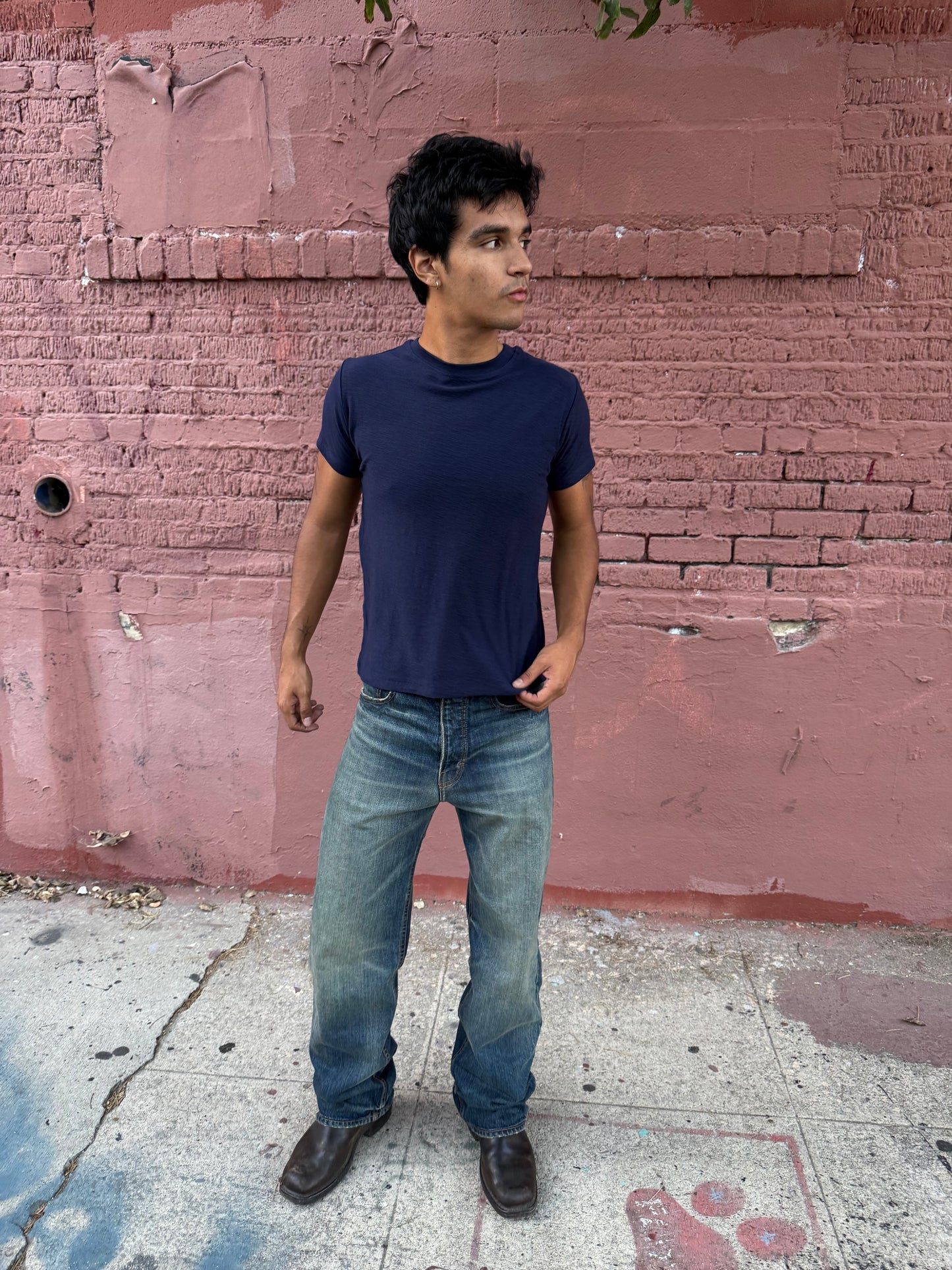 Navy Slub Tee