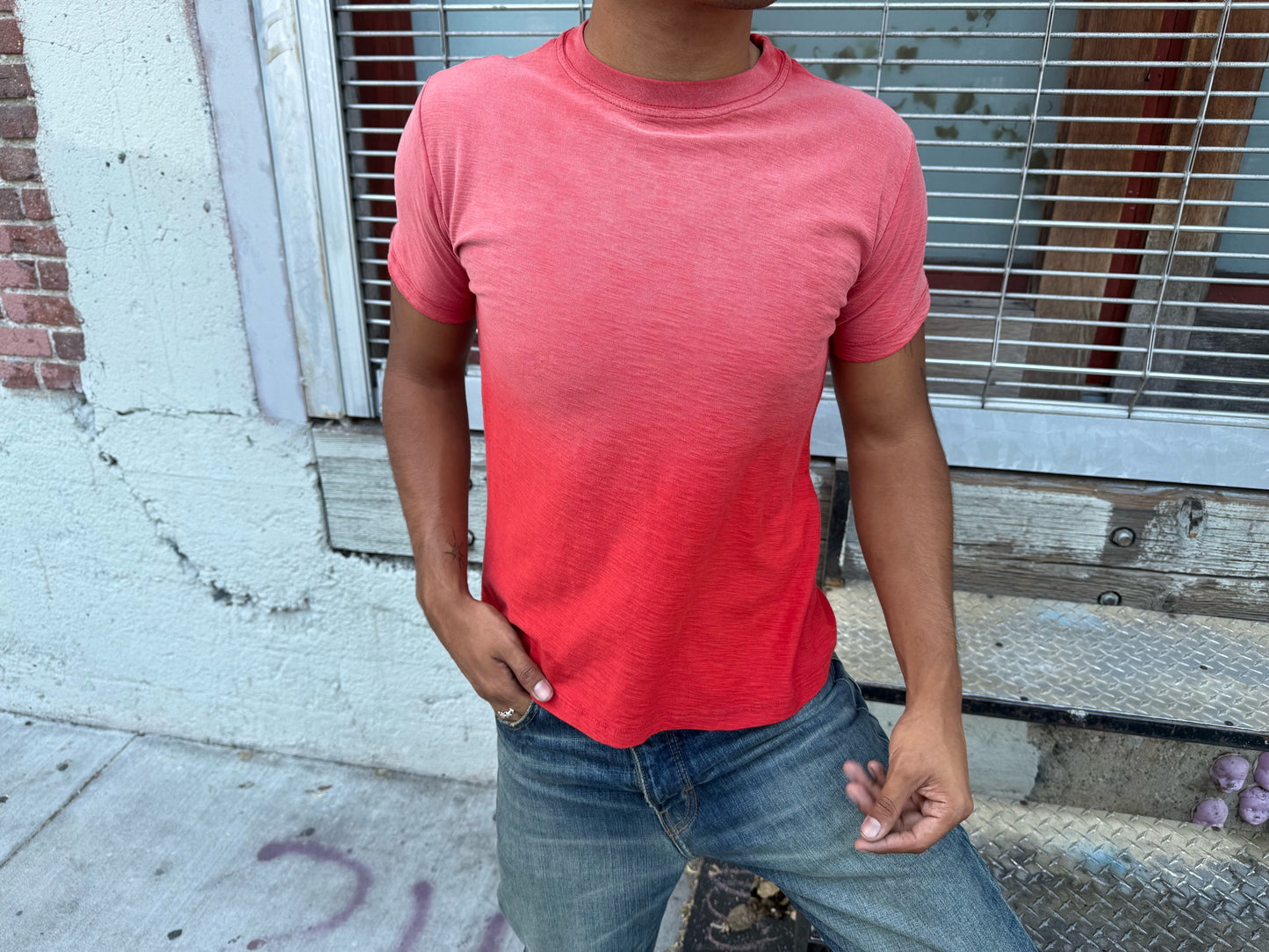 Red Sunfade Tee