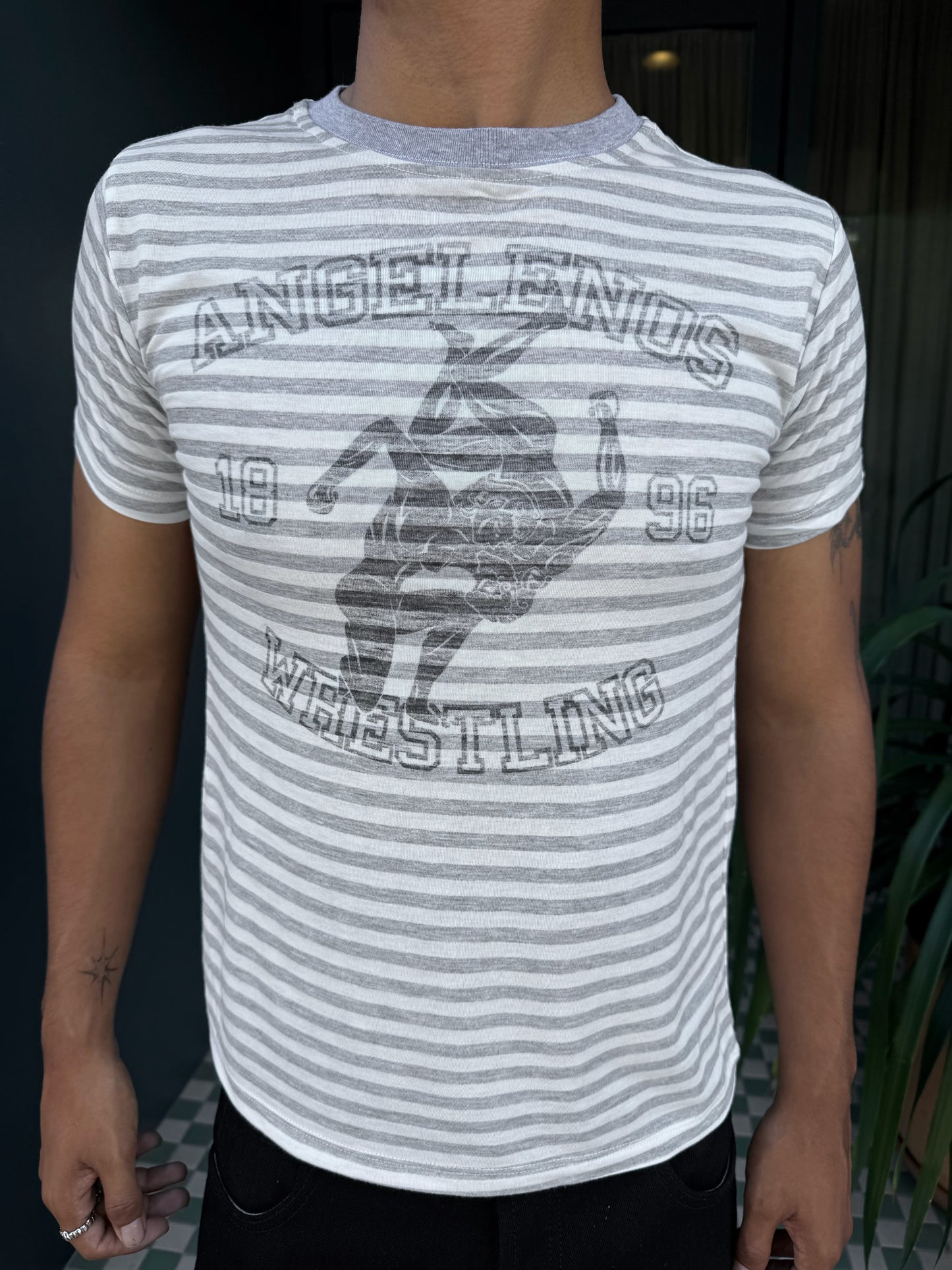 Grey Stripe Wrestling tee