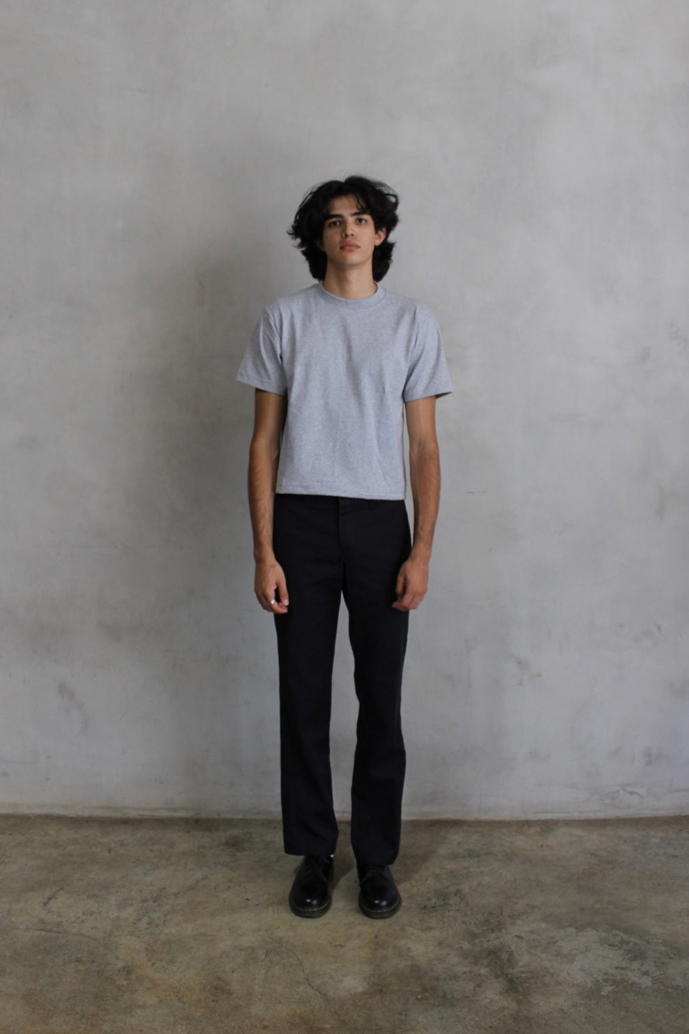 heather grey cropped tee