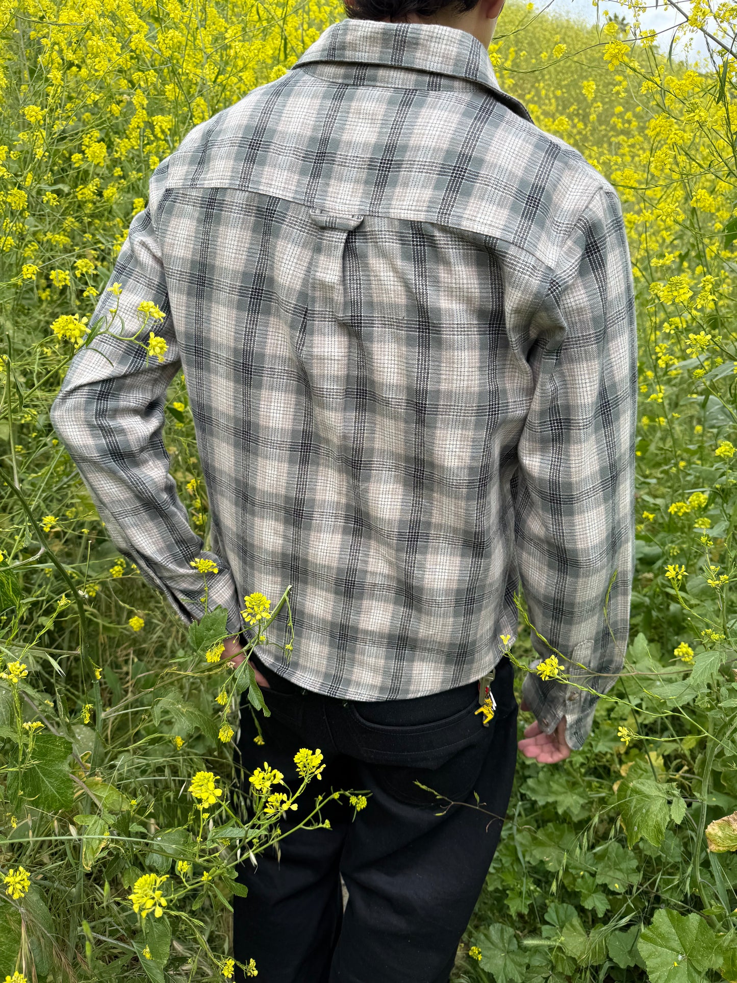 Olive Cropped Flannel