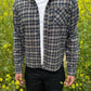 Navy Cropped Flannel