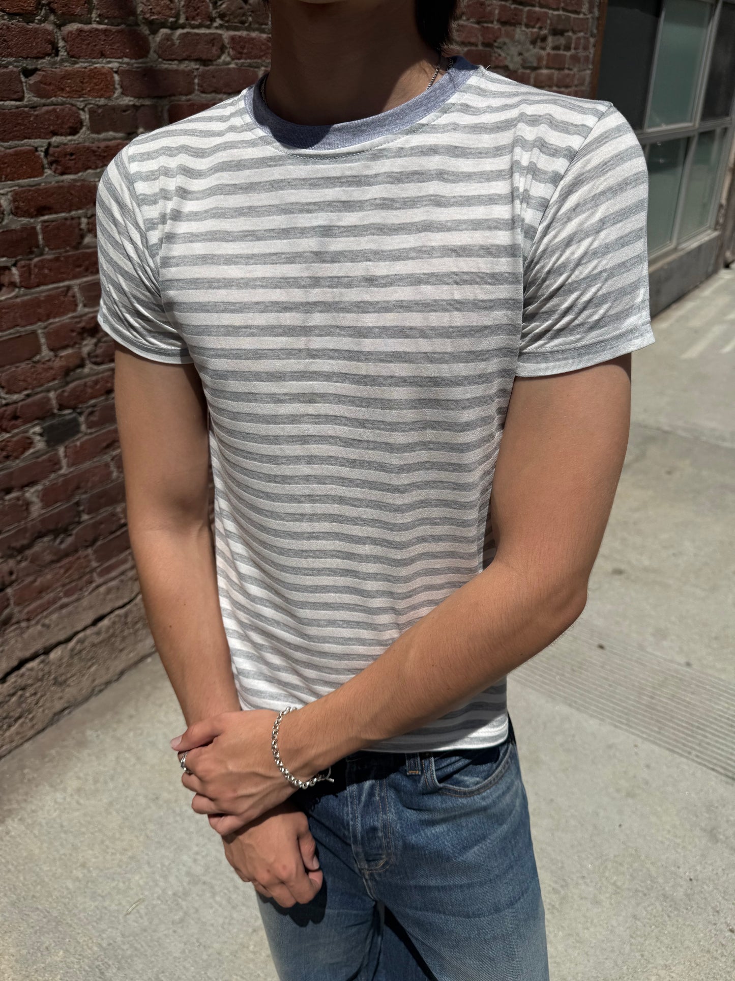 Grey Stripe Tee