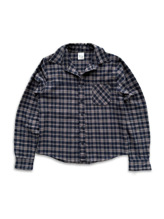 Navy Cropped Flannel