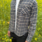 Navy Cropped Flannel